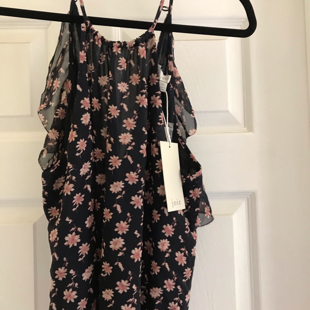 HOST PICK  🎊🎉JOIE Jael Floral-print Silk Jumpsuit In Midnight NWT Size Small - Picture 5 of 12